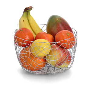 Obstkorb, Metall verchromt