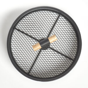 Serviertablett, Metall/Holz, schwarz