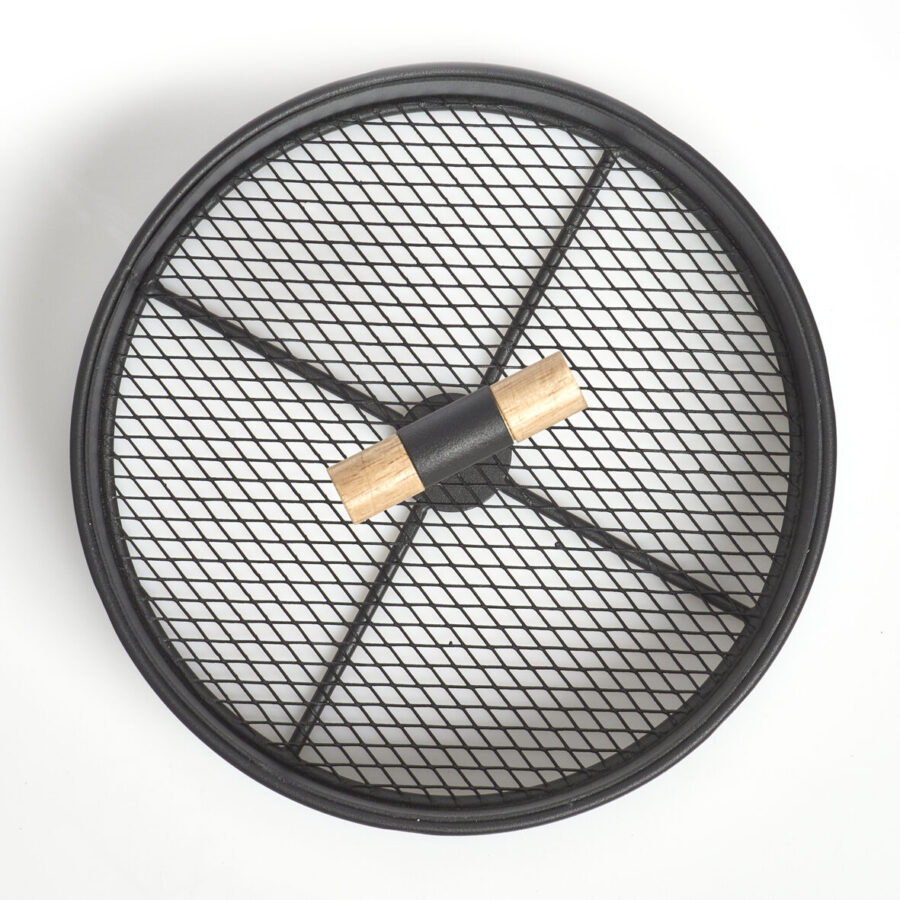 Serviertablett, Metall/Holz, schwarz