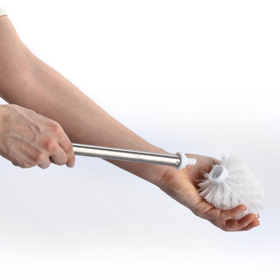 Ersatz-WC-Bürste, Edelstahl, weiß