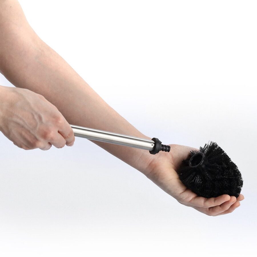 Ersatz-WC-Bürste, Edelstahl, schwarz