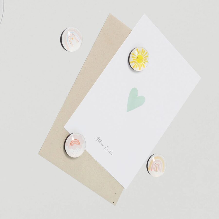 Magnet-Set "Rainbow", 4-tlg., Kunststoff/Glas