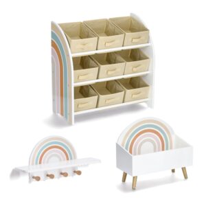 Kinder-Wandgarderobe "Rainbow", MDF/Kiefer