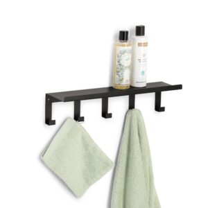 Wandregal mit Haken, Metall, schwarz