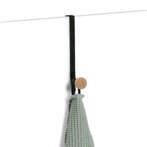 Türhänger-Set, 2-tlg., Metall/Holz, schwarz