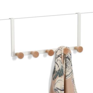 Türhänger m. 5 Haken, Metall/Holz, weiß