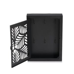 Schlüsselkasten "Leaves", Metall, schwarz