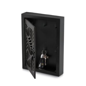 Schlüsselkasten "Leaves", Metall, schwarz