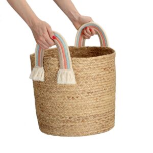 Aufbewahrungskorb "Rainbow", Seegras/Baumwolle