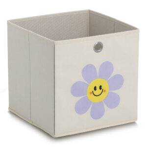 Aufbewahrungsbox "Happy Flower", Vlies, creme