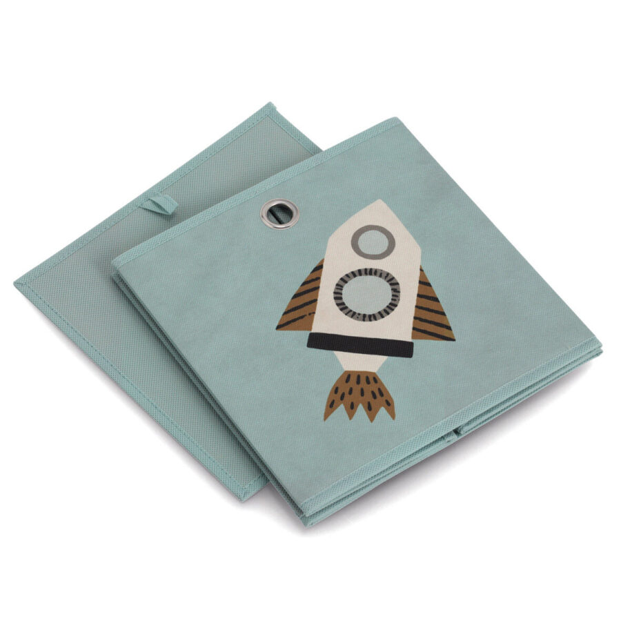 Aufbewahrungsbox "Rocket", Vlies, petrol