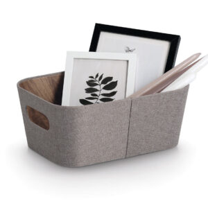 Aufbewahrungsbox, Pappe/Polyester, braun