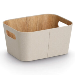 Aufbewahrungsbox, Pappe/Polyester, beige