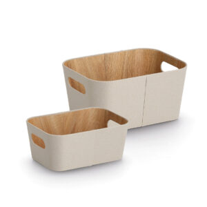 Aufbewahrungsbox, Pappe/Polyester, beige