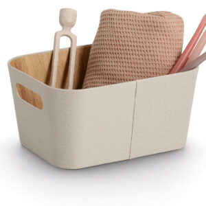 Aufbewahrungsbox, Pappe/Polyester, beige