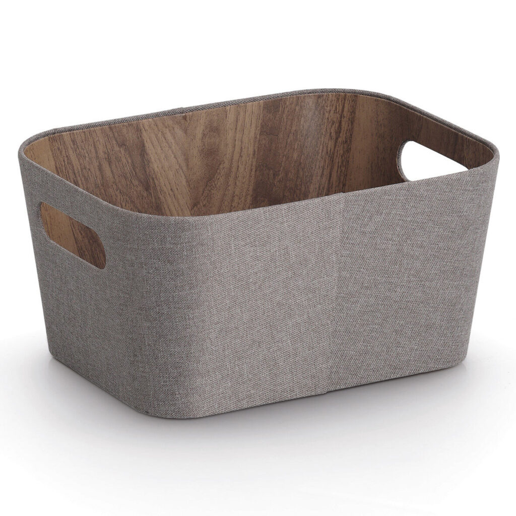 Aufbewahrungsbox, Pappe/Polyester, braun