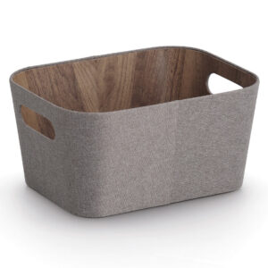 Aufbewahrungsbox, Pappe/Polyester, braun