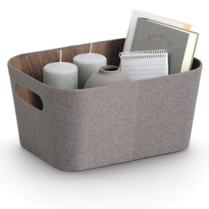 Aufbewahrungsbox, Pappe/Polyester, braun