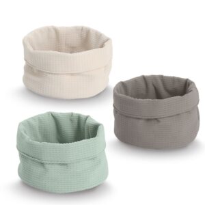 Aufbewahrungskorb, Waffelpiqué, Polyester, creme