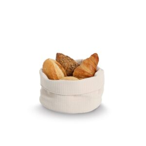 Aufbewahrungskorb, Waffelpiqué, Polyester, creme