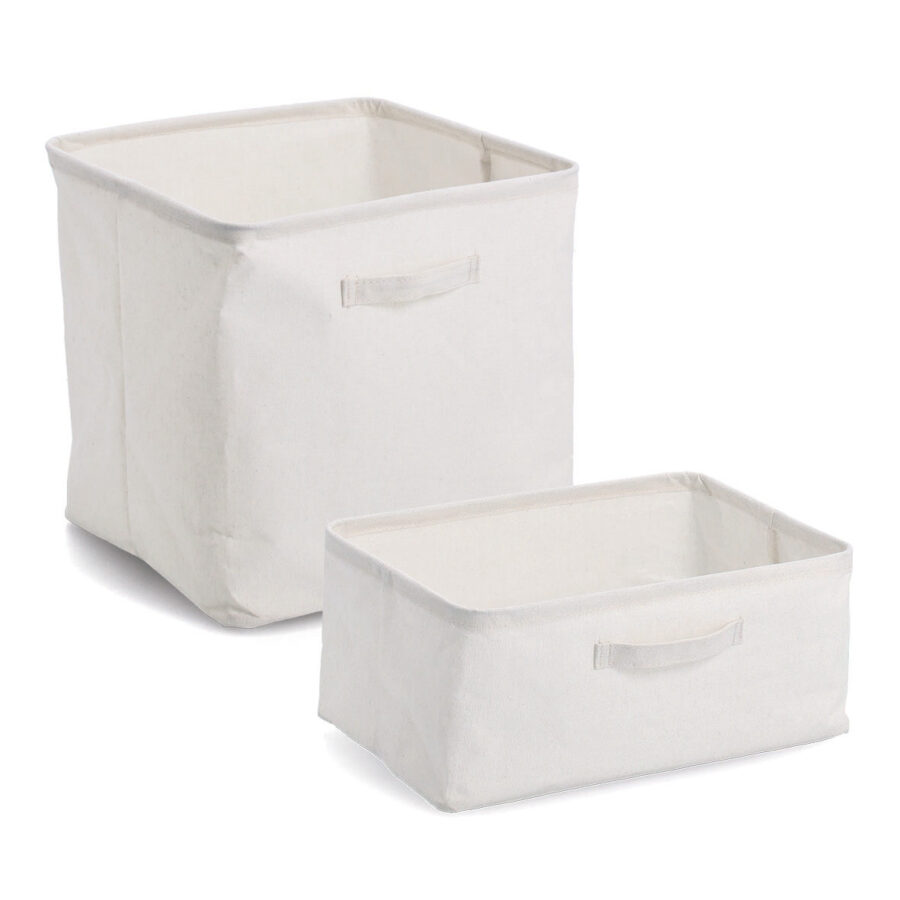 Aufbewahrungsbox, Polyester/Baumwolle, creme