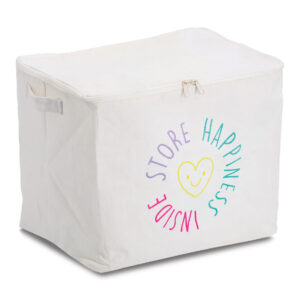 Aufbewahrungsbox "Happiness" mit Reißverschluss,