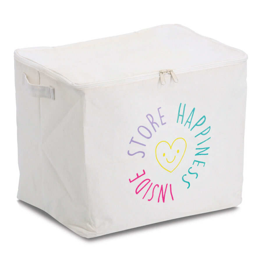 Aufbewahrungsbox "Happiness" mit Reißverschluss,