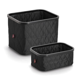 Aufbewahrungskorb, Polyester/Bambus, schwarz