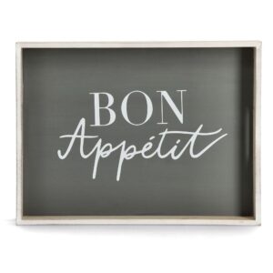 Serviertablett "Bon Appetit", MDF, anthrazit