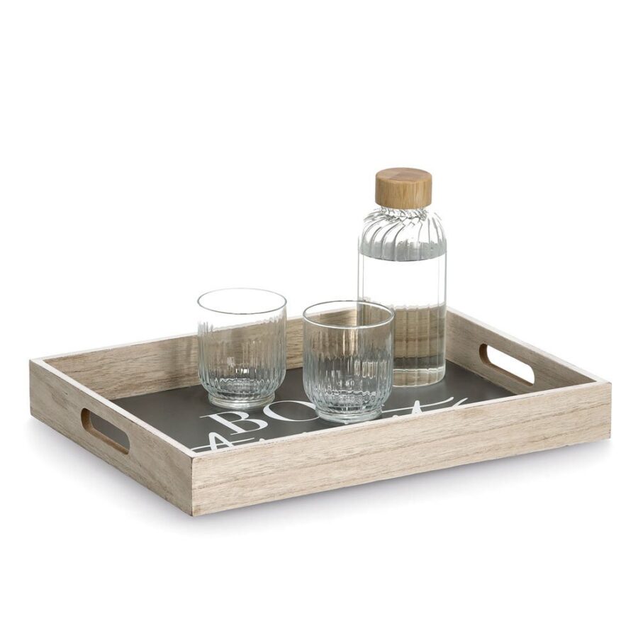 Serviertablett "Bon Appetit", MDF, anthrazit