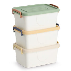 Aufbewahrungsboxen-Set, 3 tlg., Kunststoff, weiß/