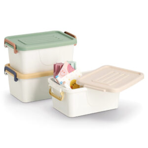 Aufbewahrungsboxen-Set, 3 tlg., Kunststoff, weiß/