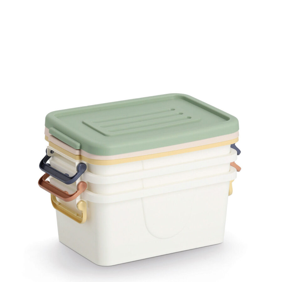 Aufbewahrungsboxen-Set, 3 tlg., Kunststoff, weiß/