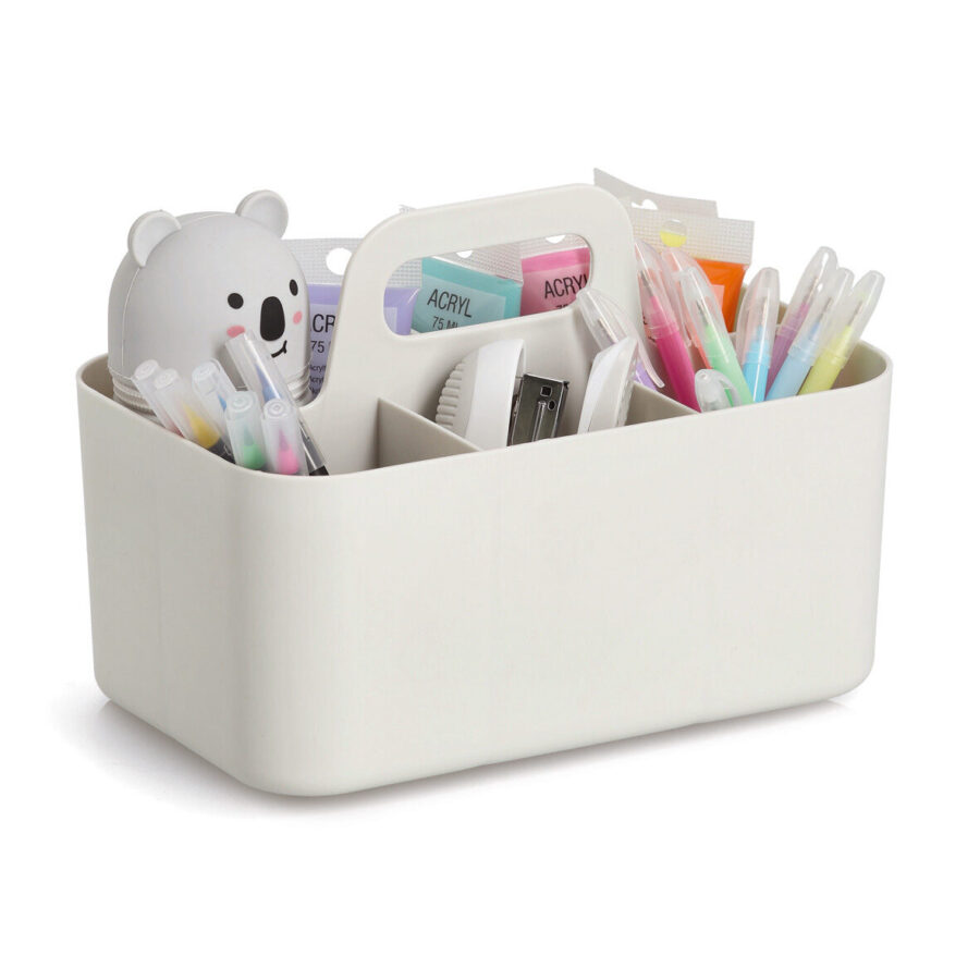 Organizer mit 5 Fächern, Kunststoff, beige