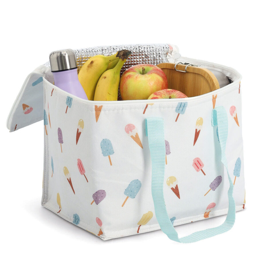 Kühltasche "Ice cream", Polyester/Kunststoff, weiß