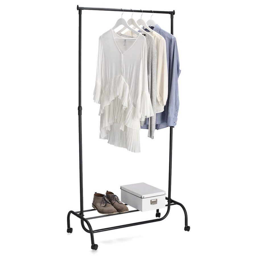 Rollkleiderständer, Metall/Kunststoff, schwarz