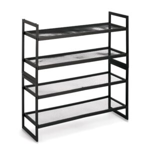 Schuhregal mit 2 Ablagen, stapelbar, Metall,