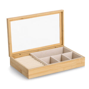 Schmuckkästchen, Bambus/MDF/Glas