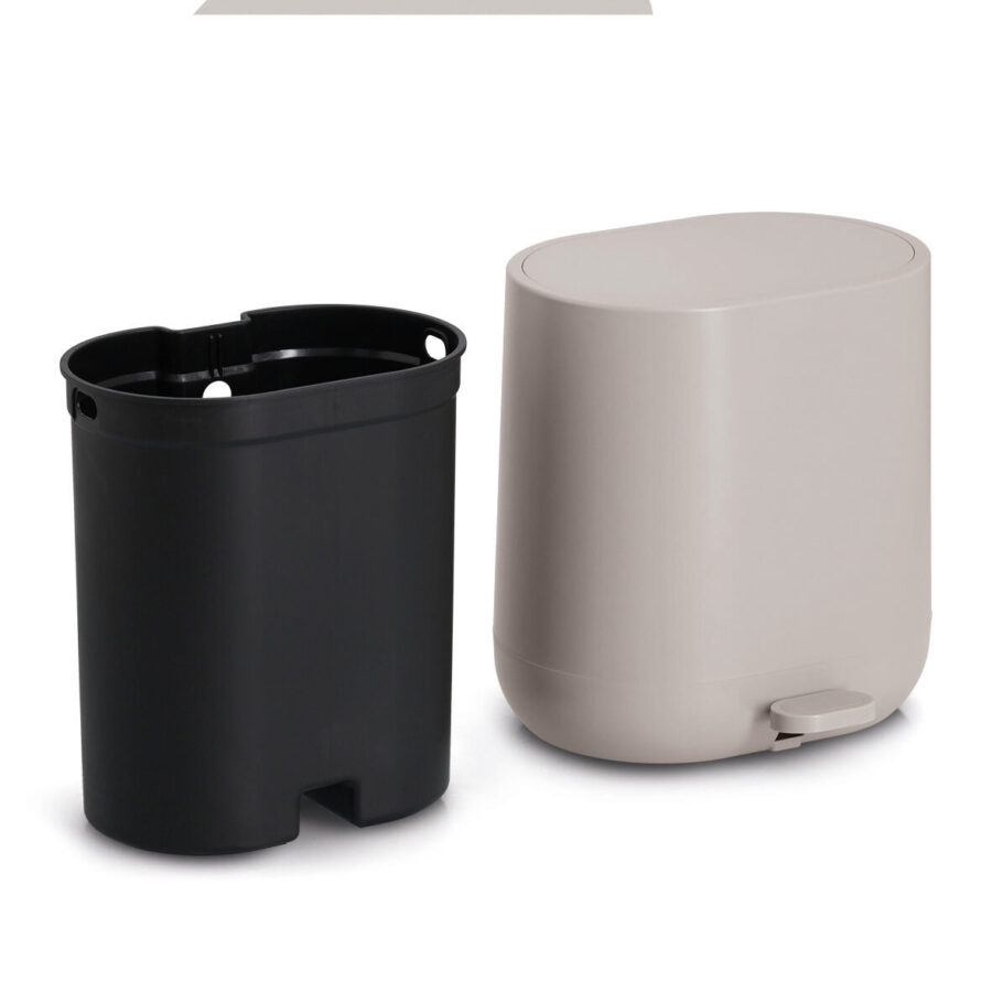 Treteimer mit Soft Close, 6 Liter, Kunststoff,