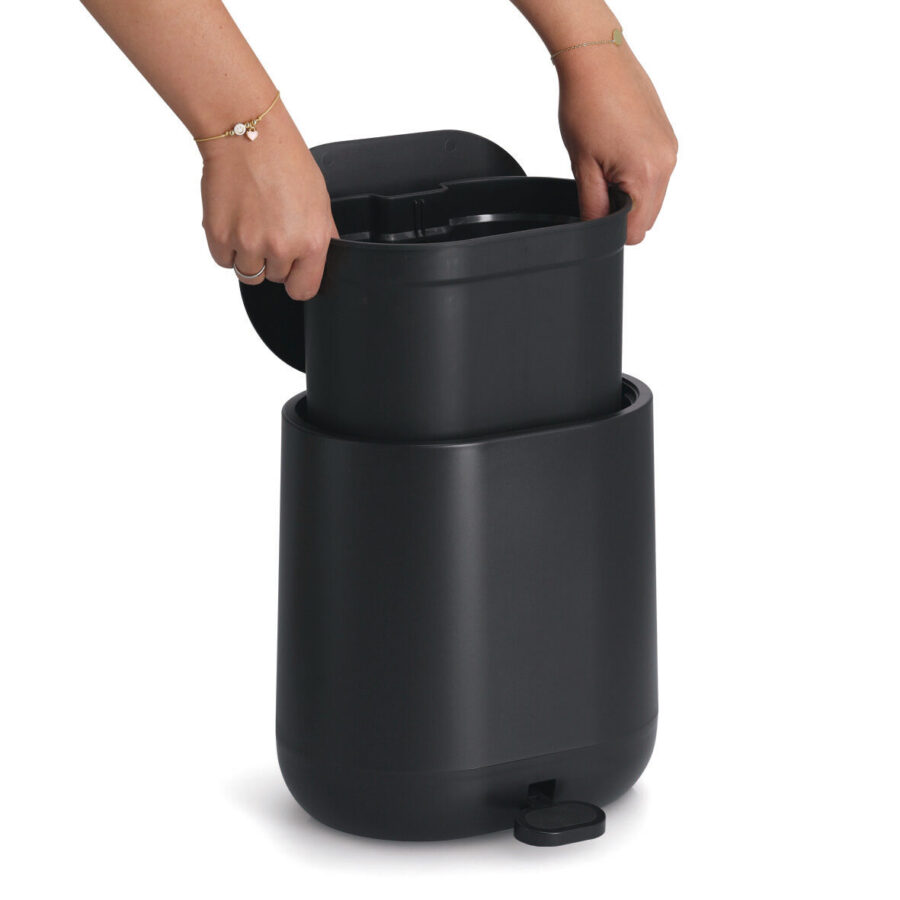 Treteimer mit Soft Close, 6 Liter, Kunststoff,