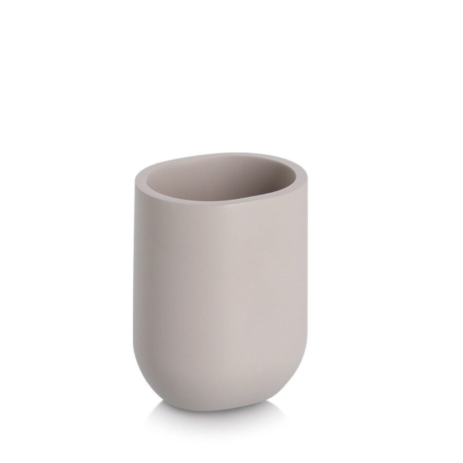 Zahnputzbecher, Polyresin, greige