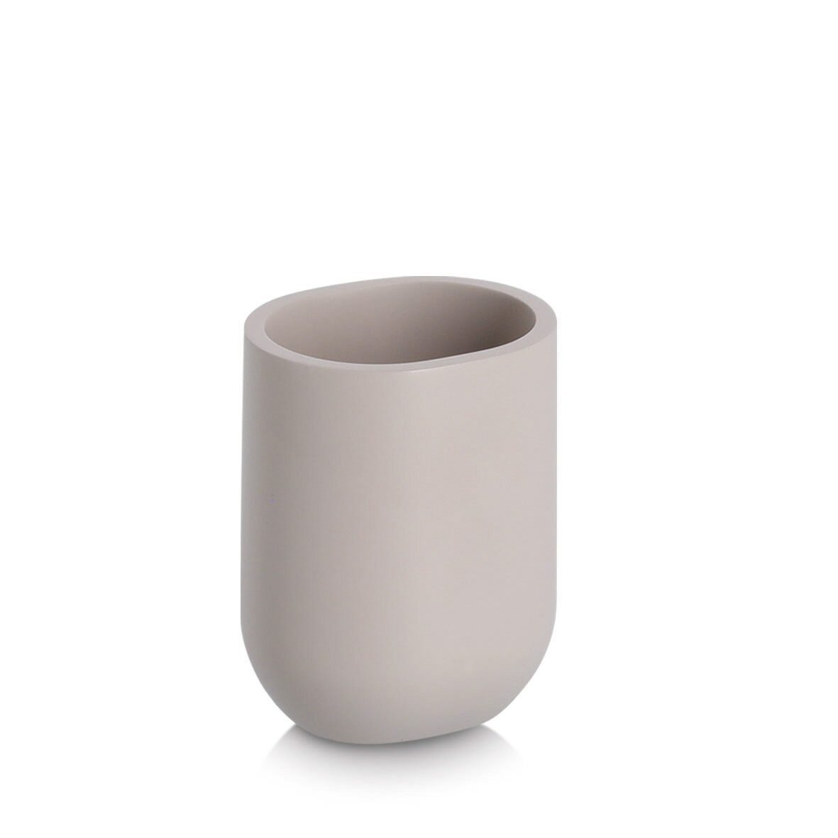 Zahnputzbecher, Polyresin, greige