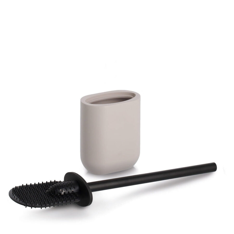 WC-Bürste, Polyresin/Edelstahl/TPR, greige