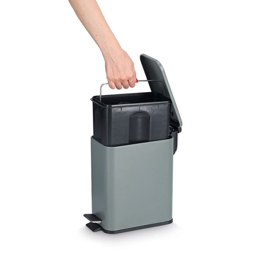 Treteimer m. Soft Close, 5 ltr, Metall/Kunststoff,