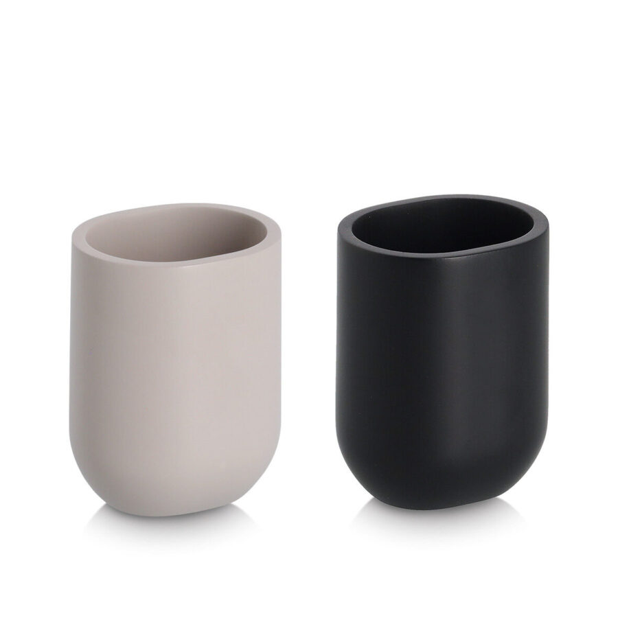 Zahnputzbecher, Polyresin, schwarz