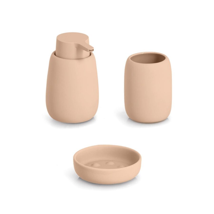 Zahnputzbecher, Keramik, mandel