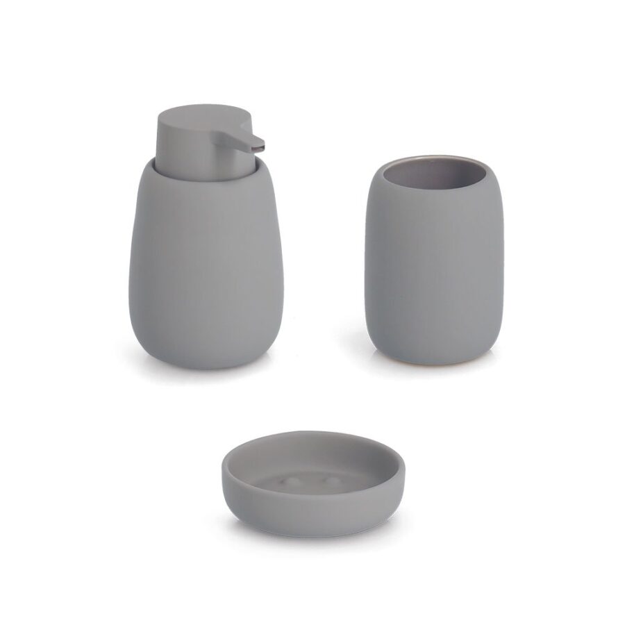 Seifenspender, Keramik, grau