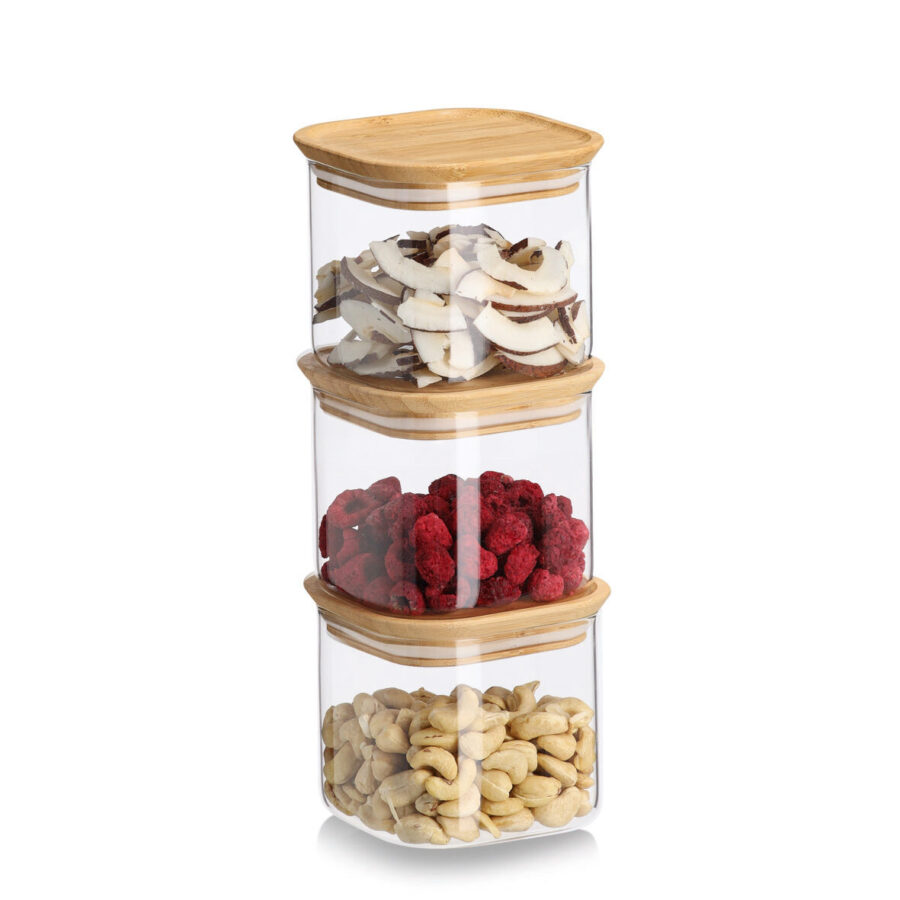 Vorratsglas-Set, 6-tlg. mit Bambusdeckeln