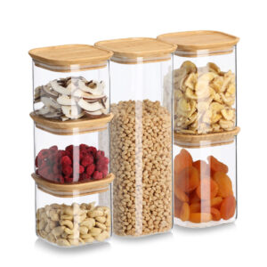 Vorratsglas-Set, 6-tlg. mit Bambusdeckeln