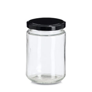 Einmachglas mit Metalldeckel, 350 ml, schwarz